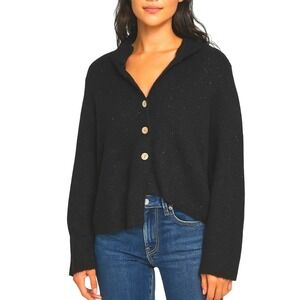 J. Jill Sequin Black Knit Cardigan Sweater‎